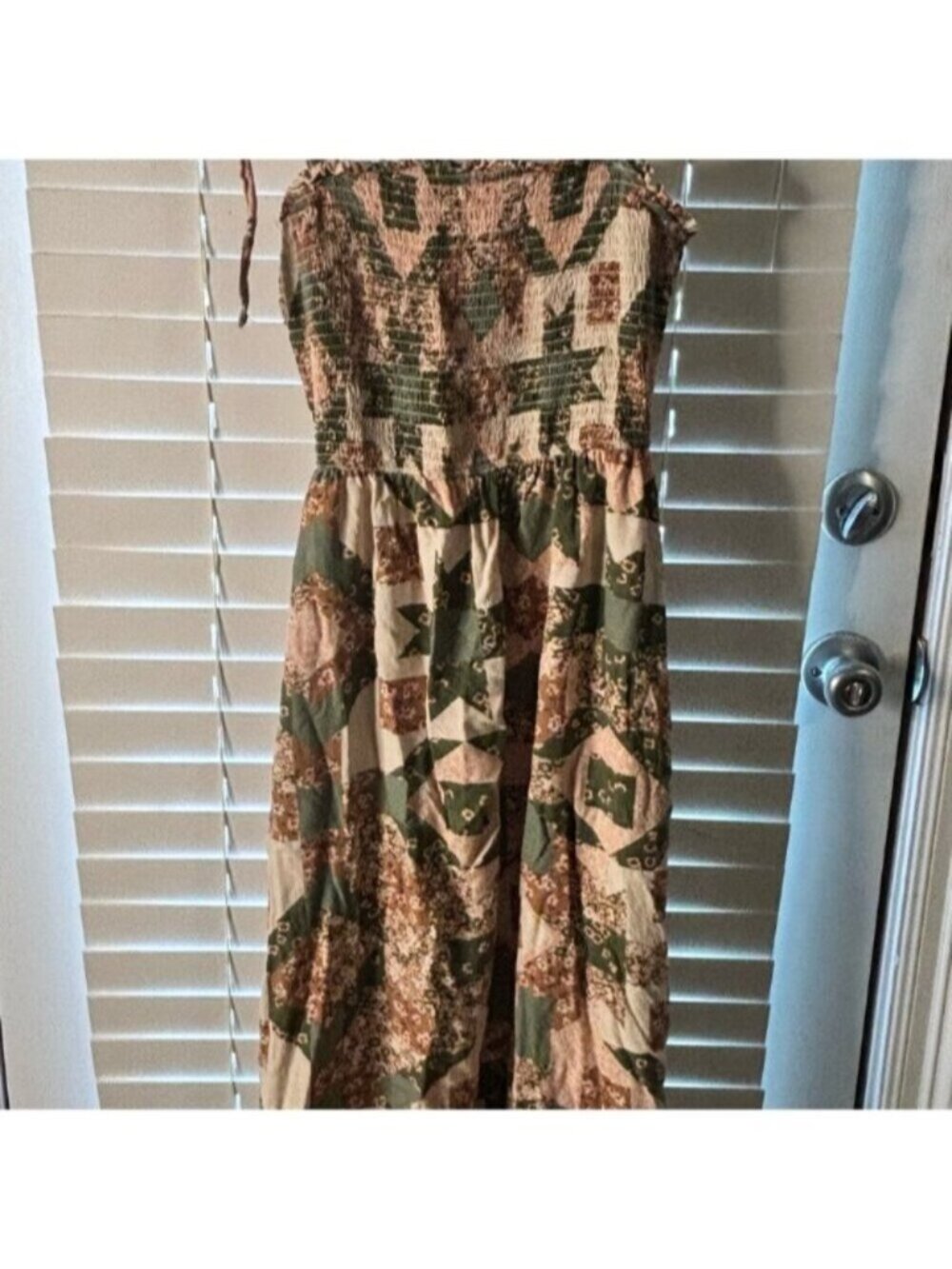 Bohemian Maxi Dress with Geometric Patterns multicolored maxi dress with pockets
